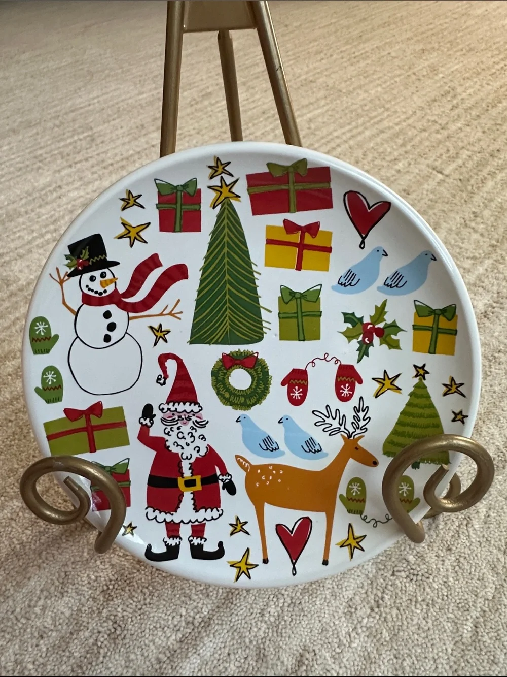 6 Room Creative Holiday Icons Christmas Appetizer Dessert Plates Multicolor 6